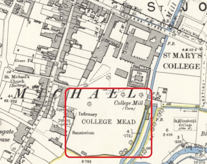 Winchester - College Mead : Map credit National Library of Scotland